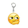 Chaveiro de Acrílico Pingente de Emoticon Desenho Animado Criativo Ornamento para Mochila de Estudante Presente Engraçado Interessante