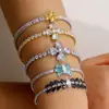 Pulsera Ajustable de Trébol de Cuatro Hojas para Transmisión en Vivo de TikTok Pulsera de Lujo Ligero Simple para Mujer Pulsera de Diamantes Ins para Mujer Regalo Pequeño