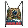 Nueva Bolsa de Almacenamiento Roblox Transfronteriza para Niños y Estudiantes Dibujos Animados Gran Capacidad Bolsillo con Cordón Bolso de Mano Portátil Venta al por Mayor Caliente