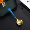 Cuchara de Celebridad de Internet Acero Inoxidable 304 Cabeza Redonda Estilo Coreano Linda Cuchara para Postre y Fruta Mango Corto Cuchara para Sopa Infantil