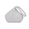 2026 Bolso de Mano Triangular Redondo Retro Totalmente Incrustado Bolso de Noche Mini Clutch de Alta Gama Forma de Lágrima Femenina