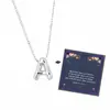 Collar Colgante de Burbuja 26 Letras Nuevo Europeo y Americano Nicho Brillante Globo Inicial Cadena para Clavícula Tarjeta Regalo