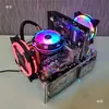 Caja de computadora ITX de marco abierto MATX con fuente de alimentación montada en la parte inferior, vidrio acrílico transparente, DIY, escritorio simple
