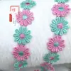 Encaje de flor pequeña bordada de colores de 2.5CM soluble en agua para ropa DIY, ribete de encaje de poliéster para cuellos y puños