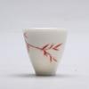 Taza de té de barro de jade pintada a mano con bambú rojo, cuadrada, color bajo vidriado, taza de maestro de alta gama, taza de kung fu, taza individual, taza de porcelana blanca