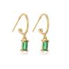 Aogu moda simples brincos banhados a cobre ouro real nicho Mini zircônia geométrica pingente brincos feminino fornecimento transfronteiriço