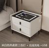 Mesa de noche inteligente de madera maciza, mesa de noche de lujo ligero de celebridad de internet, moderna, simple, carga inalámbrica, Bluetooth, gabinete de almacenamiento multifunción