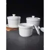 Panela de Ensopado Ninho de Pássaro Panela de Sopa de Cerâmica Banho-Maria com Tampa Tigela para Ovos Cozidos Sobremesa Saudável Lanches Shaxian Panela de Barro para Ensopados Revestimento Interno Criativo