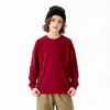 Camiseta Cálida de Manga Larga Estilo Coreano Otoño e Invierno Nueva para Niños, Camiseta Gruesa Lisa de Color Sólido para Niños, Camiseta Base para Niñas