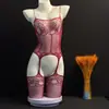 Lingerie Sensual Noturna Sexy de Renda Transparente Body Erótico Estampado Justo Atacado 9140