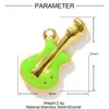Colar Pingente Colar de Aço Titânio Doce Coração de Violino Pingando Óleo Transfronteiriço DIY Acessórios de Joias de Aço Inoxidável para Mulheres Torre