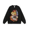 Camiseta de manga curta impressa com estampa de desenho animado retrô de rua japonesa de moda masculina e feminina 2024 Top de meia manga