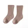 Calcetines para Bebé Recién Nacido Otoño Nuevos Calcetines de Algodón Color Sólido Sueltos Calcetines para Bebé Niños y Niñas Calcetines Infantiles