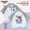 Camisa Polo de Manga Corta de Verano para Niños Sonic the Hedgehog Cuello Solapa 2024 Nueva Casual Deportiva de Medio Manga para Niños