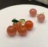 Ágata Escarlate Fruta Cereja Pequena Joia Exquisita Pingente Pequeno Acessórios de Corda Trançada DIY Atacado de Fábrica Cianita