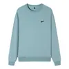 Moletom Masculino 2025 Primavera e Outono Novo Camiseta de Manga Longa Masculina Gola Redonda em Malha Terry Camada Base