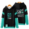 Moeyui Hatsune Miku cosplay Moletom com Capuz Anime Bidimensional Periférico Miku Jaqueta Casual Masculina e Feminina