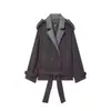 Para Comércio Exterior Transfronteiriço Europeu e Americano Roupas Femininas, Popular no Aliexpress, Outono Simples Versátil Gola Reversível Lã Casaco