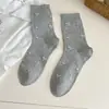 Meias de Renda Cinza Floral para Mulheres Meias de Cano Médio Primavera e Outono Algodão Puro Estilo Japonês Ins Tendência Meias Felpudas com Sapatos Boken