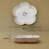Zc1235 plato de frutas colorido con borde dorado, plato de frutas para sala de estar, plato de frutas para mesa de café transparente, de alta gama y lujoso, adecuado para mostradores de recepción y servir postres