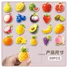 20 Peças de Ímãs de Geladeira Magnéticos Macios Originais 3D de Frutas Frutas Alimentos Iluminação Educação Infantil para Crianças Adesivos Magnéticos à Prova d'Água Transfronteiriços