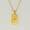Collar Cruzado de Acero Inoxidable y Oro de 18K con Carta del Tarot para Mujer, Moderno y Único Colgante Cuadrado de Acero de Titanio Joyería al por Mayor