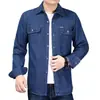 Camisa de mezclilla para jóvenes primavera verano otoño manga larga algodón protección solar ropa de trabajo holgada talla grande ropa de otoño