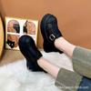 Botines retro de plataforma alta para mujer, novedad primavera 2025, zapatos de una sola capa suaves tipo Birkenn, mocasines suaves de punta redonda