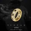 Anillo de Plata de Ley S925 Estilo Hip-Hop Vintage con Incrustaciones de Moissanita y Acentos Negros, Anillo de Lujo y Gama Alta para Hombre en Estilo Europeo y Americano