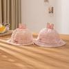 Chapéu infantil chapéu de sol para bebê renda com laço pequeno floral chapéu de pescador para meninas Junho-Dezembro chapéu de sol para bebê