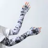 Manga de seda de hielo para protección solar para hombre, al aire libre, pesca, ciclismo, parasol, manga de protección UV, dedos transpirables, guantes de protección solar