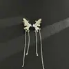 Ear Cuff Borboleta com Franja S925 de Prata Mais Vendido no Exterior com Diamantes, Assimétrico, Não Requer Furo, Pode Ser Usado como Joia de Orelha