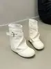 Botines holgados de suela gruesa con estilo de chica atrevida, dos formas de llevar, para mujer, otoño invierno, nueva llegada, para personas bajas, con tacón oculto, botas para pierna de pantalón
