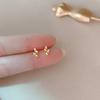 Aretes Mini de Hoja de Plata Esterlina 925 para Mujer Estilo Japonés y Coreano Simples Aretes Pequeños de Hoja Personalizados Combinan con Todo Aretes de Moda