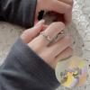 Anillo de Circón Simple y Exquisito Estilo Coreano Estilo Ins Anillo Abierto Ajustable con Diseño de Nicho para Mujer Joyería de Perlas