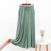 Calça Casual Loose de Modal Plus Size Estilo Coreano para Mulheres, Nova Calça Cropped Drapeada de Cintura Alta, Calça Esportiva de Perna Larga, Calça Longa