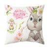 Funda de almohada de Pascua transfronteriza con diseño de conejo y huevo de dibujos animados, cojín para sofá, funda de almohada estampada para el hogar.