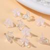 Pendientes de flores tridimensionales de cinco pétalos con forma de orquídea de colores acrílicos perforados, tocado femenino, accesorios de joyería DIY, material al por mayor