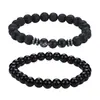 Pulsera de Dados de Zirconia Microincrustada para Hombres, Nueva Europea y Americana, Juego de Pulseras Elásticas de Piedra Negra para Manos, Venta Caliente Transfronteriza