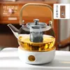 Conjunto de Bule de Chá Flor de Vidro Base Aquecedora com Vela Chá de Frutas Chá Saudável Fogão Chá da Tarde Inglês Xícara de Chá Conjunto de Chá