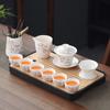 Novo Conjunto Estilo Chinês para Uso Doméstico, Conjunto de Chá de Luxo Leve de Alta Qualidade para Escritório Sala de Estar com Design de Flor de Glicínia, Personalizável para Comemoração Corporativa