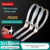 5 * 150 Branco Loosable Nylon Tie Fivela Plástico Retrátil Tie Tie Belt Jiutai Fornecimento Direto da Fábrica