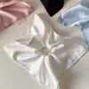 Pañuelo Cuadrado de Mismo Estilo que Zhao Lusi, Color Sólido, Aspecto Satinado, Goma para el Cabello con Textura Sedosa, Accesorio para el Cabello, Scrunchie de Lujo