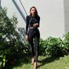 Celebridade da Internet Fato de Surf Estilo Coreano Preto Protetor Solar Manga Longa Calças Fato de Banho Dividido Feminino Look Slim Fato Lote Direto de Fábrica Moda Praia