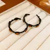 Pendientes Vintage Melard de Piedra Ojo de Tigre Geométrico con Cuentas, Pendientes de Lujo Ligero de Gama Alta, Accesorios para Orejas de Moda y Únicos de Nicho para Mujeres