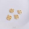 Paquete de 14K Color Oro Real Conservación Auspicioso Paz Ruyi Fortuna Fortuna Redondo Colgante de Marca Pulsera Pulsera Joyería Colgante Pequeño