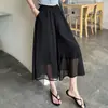 Pantalones Falda de Verano para Mujer Tallas Grandes 100kg Cintura Alta Adelgazantes Sueltos Casuales Chifón Lunares Pierna Ancha