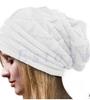 Chapéu pulôver popular da Amazon com pregas e aba chapéu de lã para esqui outono e inverno feminino chapéu de malha outdoor europeu e americano