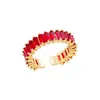 Anillo Geométrico de Moda con Circonita Colorida de Diamante Completo para Mujer, Diseño de Nicho, Exquisito, Elegante y Único, Nuevo Lujo Ligero