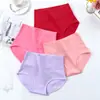 Calcinha de algodão lisa de cor sólida de cintura alta para mulheres, modeladora da cintura, levanta-barriga, confortável, respirável, calça modeladora pós-parto